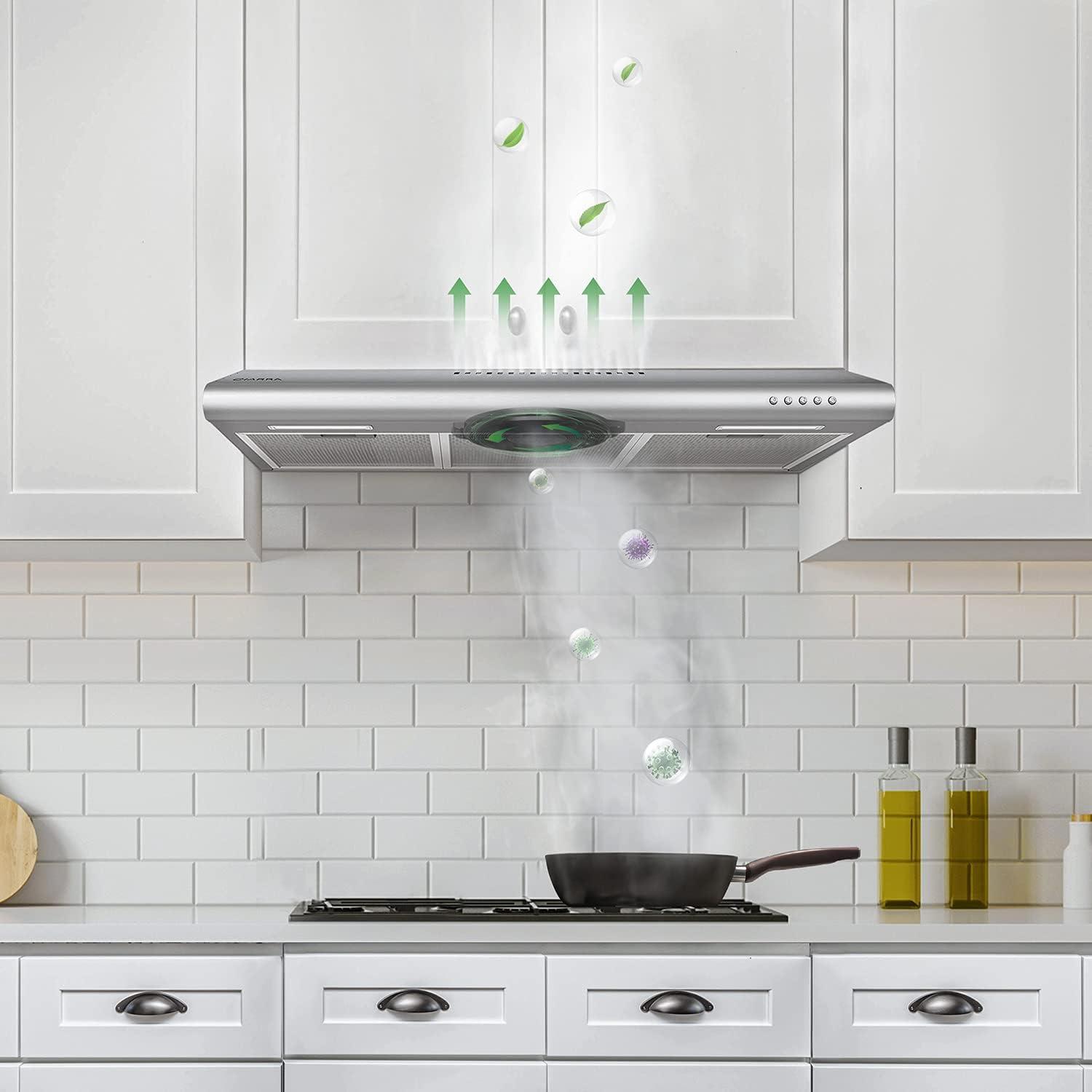 imageCIARRA CACF006 Range Hood Carbon Filters Replacement Charcoal Filters for Ductless Ventilation Carbon Filters for Recirculation Easy Installation Set of 2