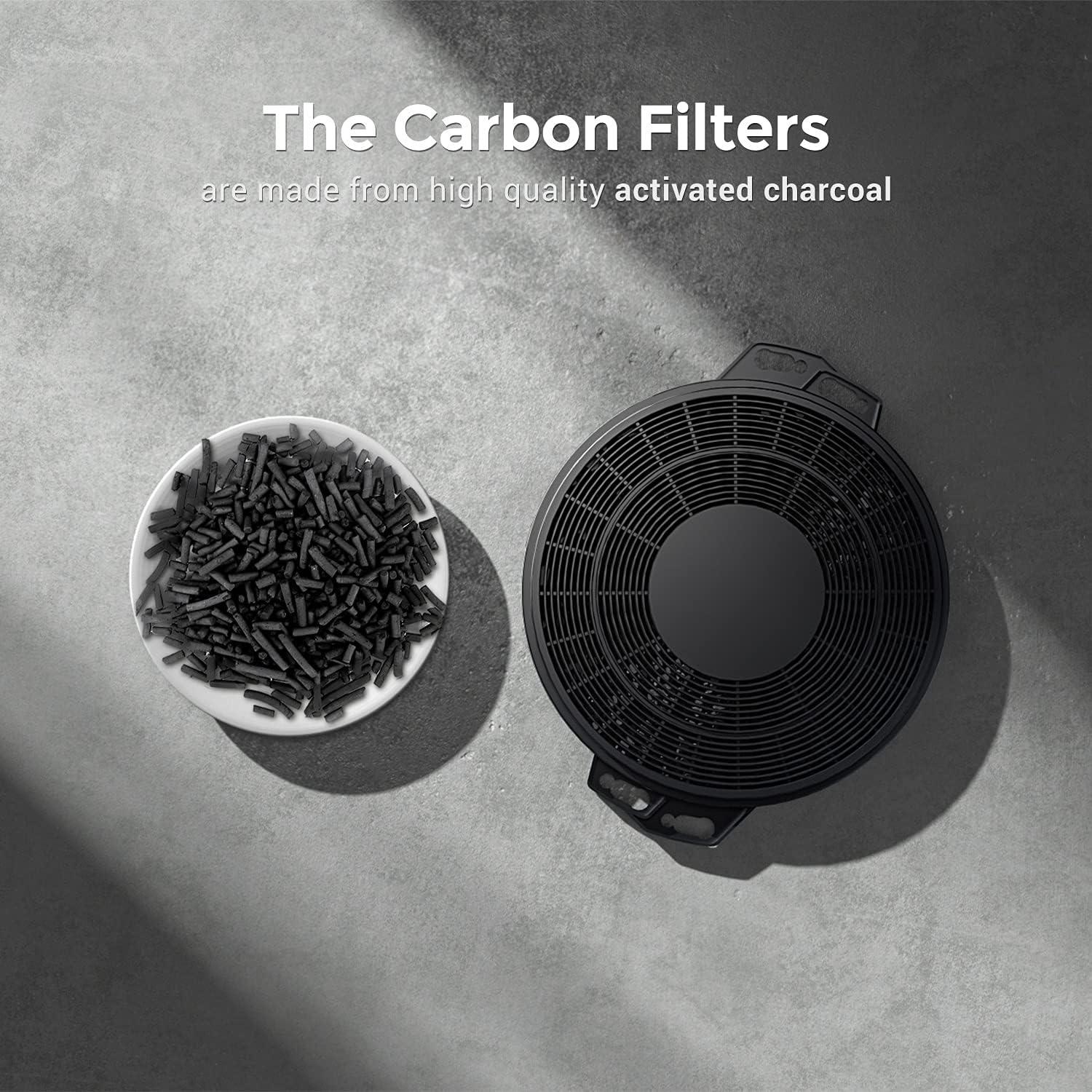 imageCIARRA CACF006 Range Hood Carbon Filters Replacement Charcoal Filters for Ductless Ventilation Carbon Filters for Recirculation Easy Installation Set of 2