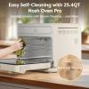 imageCIARRA 12in1 Countertop Steam Oven with Air Fryer 254QT Steam Air Fryer Combo Nosh Oven Pro  Convection Toaster Bake SelfClean Dehydrate Ferment White254QTWhite
