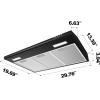 imageCIARRA Black 30 inch Range Hood with Carbon Filter Under Cabinet Ductless Range Hood Vent for Kitchen with Antifingerprint Design 3 Speed Exhaust Fan