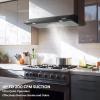 imageCIARRA Black Range Hood 30 inch Under Cabinet Ductless Ducted Convertible Slim Kitchen Stove Vent Hood with 3 Speed Exhaust FanBlack