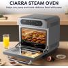 imageCIARRA Steam Oven Countertop with Air Fryer 8 in 1 12L Mini Convection Oven with Steam Rapid Steam Air Fry Vapor Bake Steam Clean Bake Dried Ferment Grey