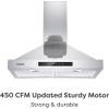imageCIARRA Wall Mount Range Hood 30 inch 760m3h Ducted Convertible Ductless Range Hood Vent in Stainless Steel CAS75308