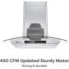 imageWall Mount Range Hood 30 inch 450 CFM Smart Range Hood with Voice Control Compatible with AlexaGoogle HomeSmart Life Assistant Vent Hood for Kitchen with 3 Speed Fan Stainless Steel CAS75502WSilver Range Hood