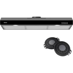 imageCIARRA 30 inch Black Range Hood with Carbon Filters Under Cabinet Ductless Ducted Convertible Slim Kitchen Stove Vent Hood with 3 Speed Exhaust Fan