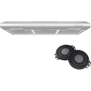 imageCIARRA 30 inch Range Hood with Carbon Filters Under Cabinet Ductless Vent Hood for Kitchen Stove Hood with 3 Speed Exhaust Fan in Stainless Steel