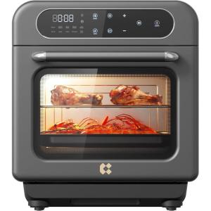 imageCIARRA Steam Oven Countertop with Air Fryer 8 in 1 12L Mini Convection Oven with Steam Rapid Steam Air Fry Vapor Bake Steam Clean Bake Dried Ferment Grey