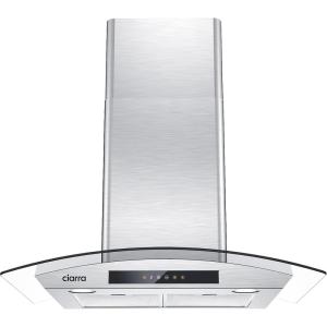 imageWall Mount Range Hood 30 inch 450 CFM Smart Range Hood with Voice Control Compatible with AlexaGoogle HomeSmart Life Assistant Vent Hood for Kitchen with 3 Speed Fan Stainless Steel CAS75502WSilver Range Hood