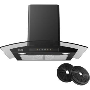 imageWall Mount Range Hood 30 inch 450 CFM Smart Range Hood with Voice Control Compatible with AlexaGoogle HomeSmart Life Assistant Vent Hood for Kitchen with 3 Speed Fan Stainless Steel CAS75502WBlack with Filters