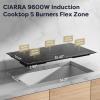 imageCIARRA 30 inch Induction Cooktop 4 Burners 8200W Builtin Induction Stovetop with Booster Timer ampamp Safety Lock5 burner