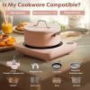 imageCIARRA CATIH1AO Portable Induction Cooktop Slim Single Electric Countertop Burner with Sensor Touch and Digital time OrangePink