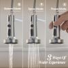 imageCIARRA Kitchen Sink Faucet Stainless Steel Single Handle Kitchen Faucet with Pull Down Sprayer Single Hole Commercial Bar Sink Faucet for Farmhouse Kitchen Laundry Room Restaurant2025 Pull down3 Mode StreamSprayPause
