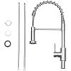 imageCIARRA Kitchen Sink Faucet Stainless Steel Single Handle Kitchen Faucet with Pull Down Sprayer Single Hole Commercial Bar Sink Faucet for Farmhouse Kitchen Laundry Room RestaurantPull down Mode StreamSprayPause
