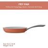imageCIARRA Non Stick Frying Pan 102quot ampamp Ceramic Sauce Pan 3qt  Non Toxic PTFE ampamp PFOA Free  Oven Safe ampamp Compatible with All Stovetops Orange