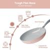 imageCIARRA Non Stick Frying Pan 102quot ampamp Ceramic Sauce Pan 3qt  Non Toxic PTFE ampamp PFOA Free  Oven Safe ampamp Compatible with All Stovetops Pink