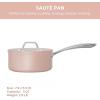 imageCIARRA Non Stick Frying Pan 102quot ampamp Ceramic Sauce Pan 3qt  Non Toxic PTFE ampamp PFOA Free  Oven Safe ampamp Compatible with All Stovetops Pink