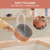imageCIARRA Nonstick Sauce Pan 3 QT Ceramic Sauce Pan with Lid Non Toxic PTFE ampamp PFOA Free Oven Safe ampamp Compatible with All Stovetops OrangeOrange