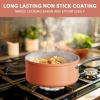 imageCIARRA Nonstick Sauce Pan 3 QT Ceramic Sauce Pan with Lid Non Toxic PTFE ampamp PFOA Free Oven Safe ampamp Compatible with All Stovetops OrangeOrange