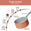imageCIARRA Nonstick Sauce Pan 3 QT Ceramic Sauce Pan with Lid Non Toxic PTFE ampamp PFOA Free Oven Safe ampamp Compatible with All Stovetops OrangeOrange