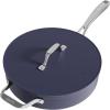 imageCIARRA Nonstick Saute Pan 44 QT Ceramic Saute Pan with Lid Non Toxic Deep Frying Pan PTFE ampamp PFOA Free Oven Safe ampamp Compatible with All Stovetops 11 Inches Blue