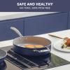 imageCIARRA Nonstick Saute Pan 44 QT Ceramic Saute Pan with Lid Non Toxic Deep Frying Pan PTFE ampamp PFOA Free Oven Safe ampamp Compatible with All Stovetops 11 Inches Blue