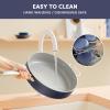 imageCIARRA Nonstick Saute Pan 44 QT Ceramic Saute Pan with Lid Non Toxic Deep Frying Pan PTFE ampamp PFOA Free Oven Safe ampamp Compatible with All Stovetops 11 Inches Blue