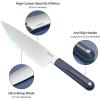 imageCIARRA Professional Kitchen Knife Set 4 PCS  Chef Knife Set Bread Knife Utility Knife High Carbon Stainless Steel Cooking Knives with Gift Box OrangeDeep Blue