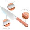 imageCIARRA Professional Kitchen Knife Set 4 PCS  Chef Knife Set Bread Knife Utility Knife High Carbon Stainless Steel Cooking Knives with Gift Box OrangeOrange
