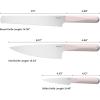 imageCIARRA Professional Kitchen Knife Set 4 PCS  Chef Knife Set Bread Knife Utility Knife High Carbon Stainless Steel Cooking Knives with Gift Box OrangePink