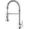 imageCIARRA Kitchen Sink Faucet Stainless Steel Single Handle Kitchen Faucet with Pull Down Sprayer Single Hole Commercial Bar Sink Faucet for Farmhouse Kitchen Laundry Room RestaurantPull down Mode StreamSprayPause