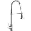 imageCIARRA Kitchen Sink Faucet Stainless Steel Single Handle Kitchen Faucet with Pull Down Sprayer Single Hole Commercial Bar Sink Faucet for Farmhouse Kitchen Laundry Room Restaurant2025 Pull down3 Mode StreamSprayPause