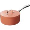 imageCIARRA Nonstick Sauce Pan 3 QT Ceramic Sauce Pan with Lid Non Toxic PTFE ampamp PFOA Free Oven Safe ampamp Compatible with All Stovetops OrangeOrange