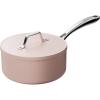 imageCIARRA Nonstick Sauce Pan 3 QT Ceramic Sauce Pan with Lid Non Toxic PTFE ampamp PFOA Free Oven Safe ampamp Compatible with All Stovetops OrangePink