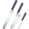 imageCIARRA Professional Kitchen Knife Set 4 PCS  Chef Knife Set Bread Knife Utility Knife High Carbon Stainless Steel Cooking Knives with Gift Box OrangeDeep Blue