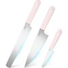 imageCIARRA Professional Kitchen Knife Set 4 PCS  Chef Knife Set Bread Knife Utility Knife High Carbon Stainless Steel Cooking Knives with Gift Box OrangePink