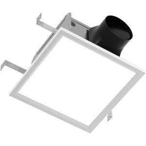 imageCIARRA 100CFM Bathroom Exhaust Fan with White LED Light  20 Sones Ultra Quiet Ventilation Energy Star Certified for Bathrooms Up to 95 SqFt