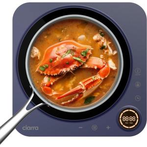 imageCIARRA CATIH1AO Portable Induction Cooktop Slim Single Electric Countertop Burner with Sensor Touch and Digital time OrangeBlue