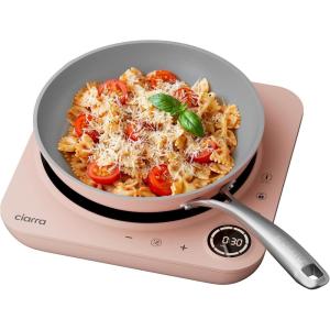 imageCIARRA CATIH1AO Portable Induction Cooktop Slim Single Electric Countertop Burner with Sensor Touch and Digital time OrangePink