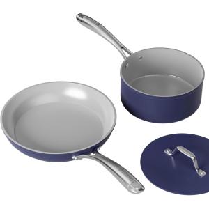 imageCIARRA Non Stick Frying Pan 102quot ampamp Ceramic Sauce Pan 3qt  Non Toxic PTFE ampamp PFOA Free  Oven Safe ampamp Compatible with All Stovetops Blue2