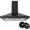 image30 inch Black Range Hood with Antifingerprint Design 450 CFM Vent Hood for Kitchen with Push Button Control 3 Speed Exhaust Fan Ducted and Ductless Convertible CIARRA CAB75206P003
