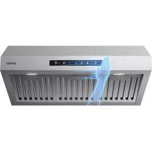 imageCIARRA Under Cabinet Range Hood 30 inch with DuctedDuctless Convertible Stove Hood Vent with 2Level LED Light for Kitchen Stainless Steel Gesture amp Touch Control Easy to InstallStainless Steel