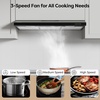 image:imageCIARRA 36 Inch Under Cabinet Range Hood Kitchen Stove Vent for Home Cooking 300CFM Ductless Ducted Convertible 3 Speed Exhaust 5Layer Aluminum Filters amp 2 LED Lightsblack36 inch