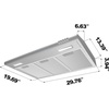 image:imageCIARRA 36 Inch Under Cabinet Range Hood Kitchen Stove Vent for Home Cooking 300CFM Ductless Ducted Convertible 3 Speed Exhaust 5Layer Aluminum Filters amp 2 LED Lightsbright silver
