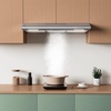 image:imageCIARRA 36 Inch Under Cabinet Range Hood Kitchen Stove Vent for Home Cooking 300CFM Ductless Ducted Convertible 3 Speed Exhaust 5Layer Aluminum Filters amp 2 LED Lightsbright silver