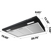 image:imageCIARRA 36 Inch Under Cabinet Range Hood Kitchen Stove Vent for Home Cooking 300CFM Ductless Ducted Convertible 3 Speed Exhaust 5Layer Aluminum Filters amp 2 LED Lightsblack
