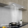 image:imageCIARRA 36 Inch Under Cabinet Range Hood Kitchen Stove Vent for Home Cooking 300CFM Ductless Ducted Convertible 3 Speed Exhaust 5Layer Aluminum Filters amp 2 LED Lightsbright silver