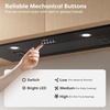 image:imageCIARRA Insert Range Hood 20 inch 650 CFM Kitchen Stove Vent Hood with LED Light 3 Speed Exhaust Fan Push Button Black CAB52913ENBlack