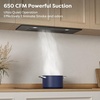 image:imageCIARRA Insert Range Hood 20 inch 650 CFM Kitchen Stove Vent Hood with LED Light 3 Speed Exhaust Fan Push Button Black CAB52913ENBlack