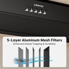 image:imageCIARRA Insert Range Hood 20 inch 650 CFM Kitchen Stove Vent Hood with LED Light 3 Speed Exhaust Fan Push Button Black CAB52913ENBlack
