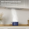 image:imageCIARRA Insert Range Hood 20 inch 650 CFM Kitchen Stove Vent Hood with LED Light 3 Speed Exhaust Fan Push Button Black CAB52913ENSilver